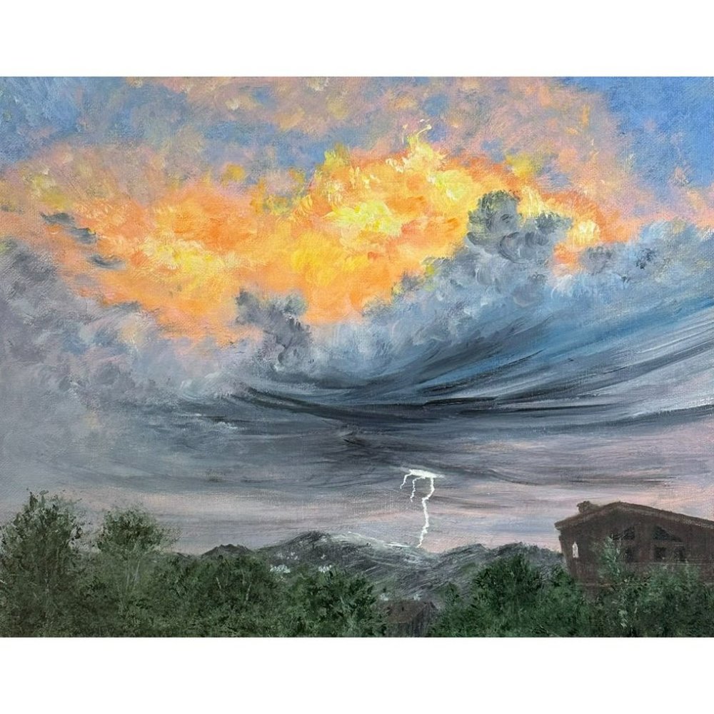 The Gathering Storm, 11 x 14 Acrylic Landscape Painting by Deb Bossert Artworks